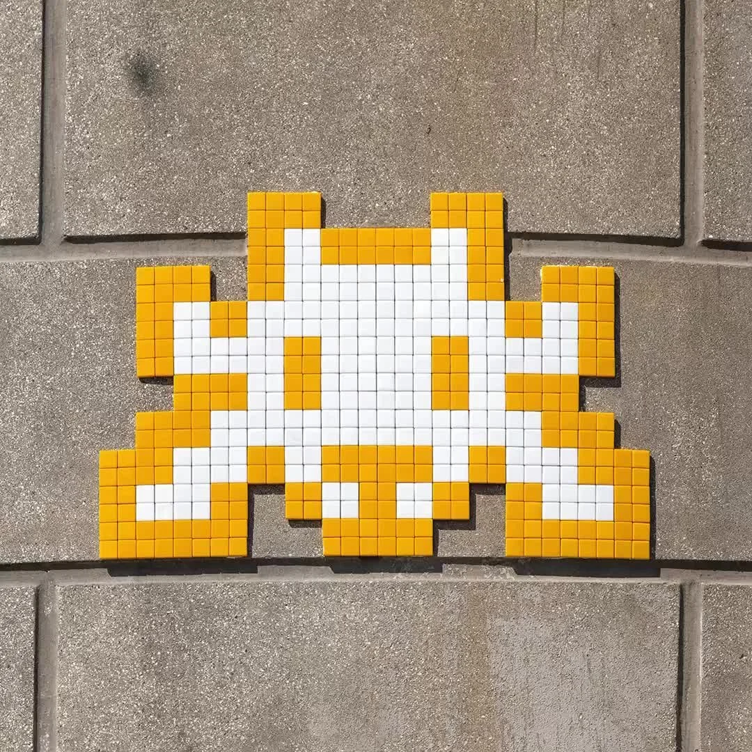 Invader's Olympic Rings Mosaics
